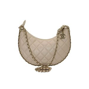 Chanel Moon Small Hobo Bag in Beige Leather